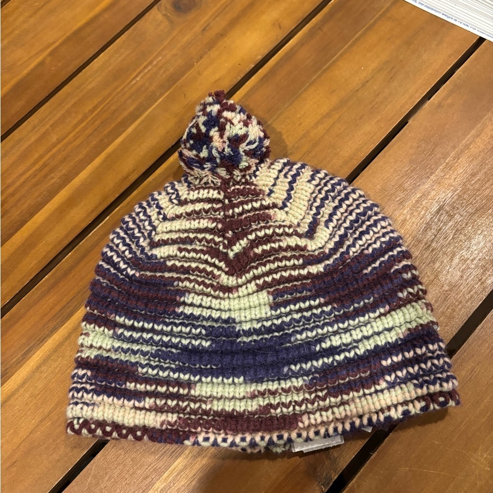 Missoni Knit Beanie Hat with Pompom